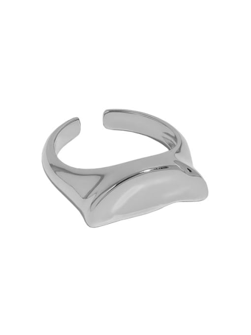 White gold [No. 13 adjustable] 925 Sterling Silver Smotth Geometric Minimalist Band Ring